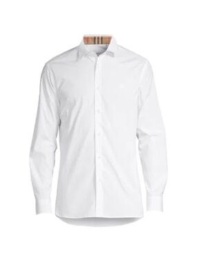 Burberry Sherwood Monogram Motif Poplin Shirt White Men’s Medium